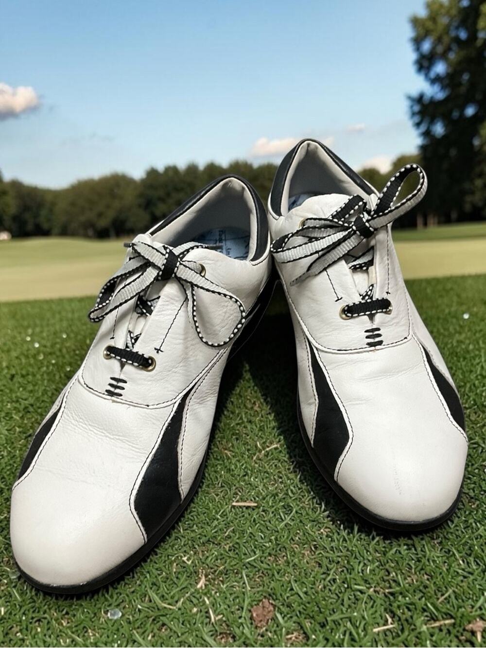 FootJoy Women’s Athletic Golf Shoes Comfortable Lace-Up Black White Size 9 EUC